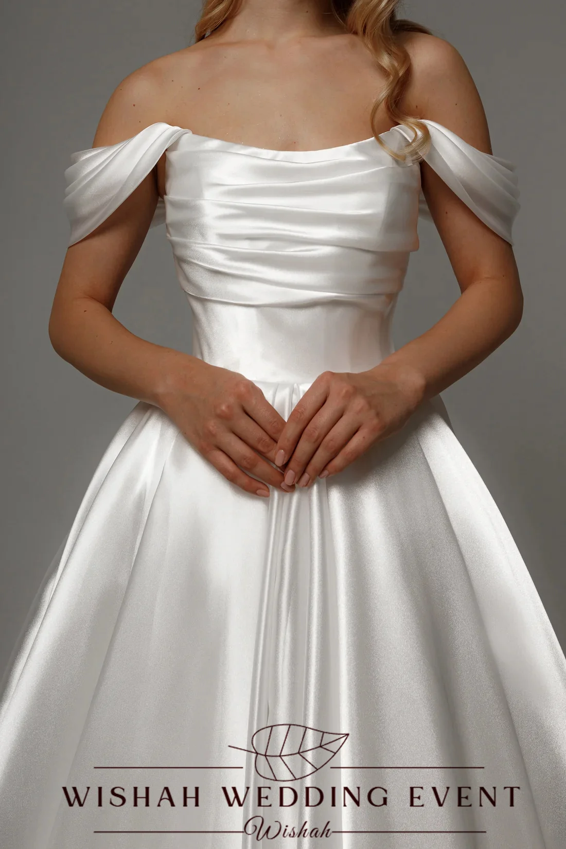 Wishah Customized Elegant Weeding Dress Boat Collar Off-the-shoulder Backless Sheath A-line Pleated Long Vestido De Novia 2027