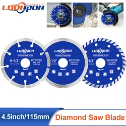 4.5inch 115mm Diamond Segmented Turbo Saw Blade 7/8 Inch Arbor for Dry Wet Cutting Porcelain Tiles Granite Marble Ceramics 3PCS