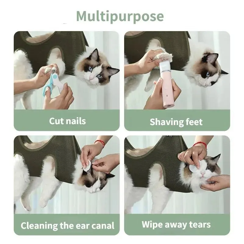 Cat Grooming Nail Cutting Anti Scratch Bite Fixed Bag Bath Trimming Restraint Bag Pet Beauty Hammock Hanging Pet Supplies