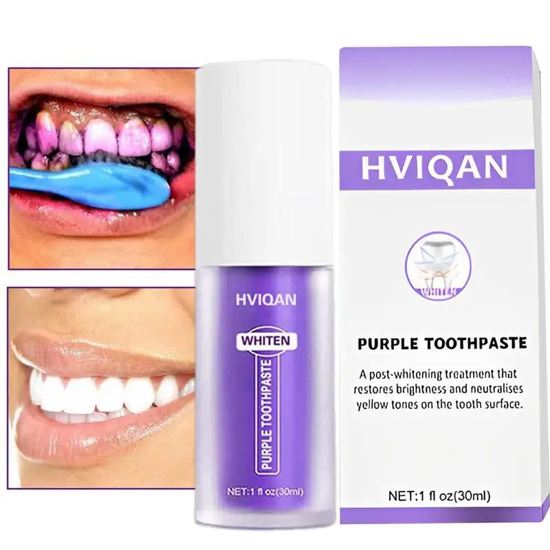 30ml Teeth Brighten Toothpaste V34 Tooth Deep Cleaning Stain Removal Color Corrector Reduce Yellowing Orals Care Teeth Whitening