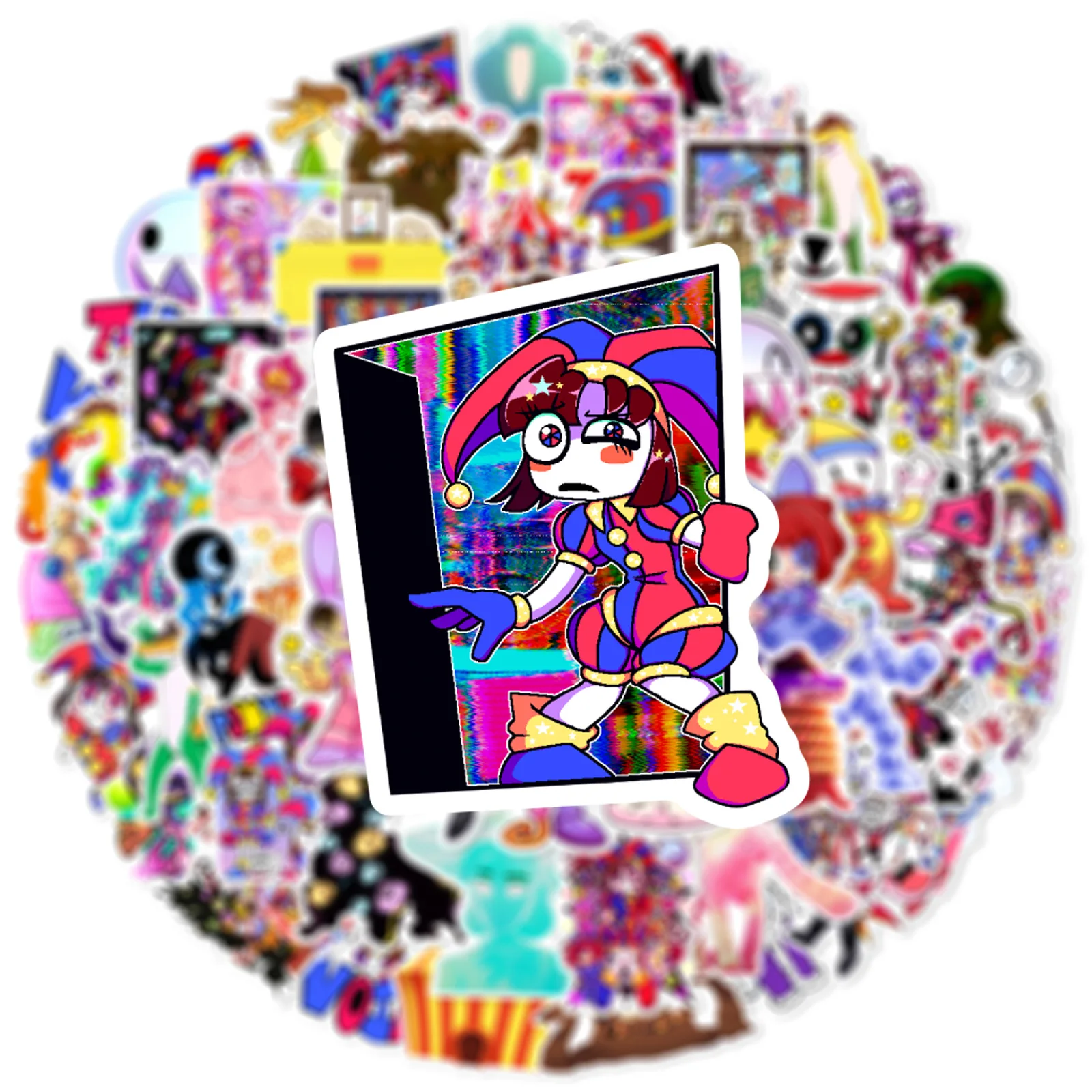 60 قطعة من ملصقات جرافيتي السيرك السحرية لتزيين حفلات أعياد الميلاد وملصقات لوح التزلج للأمتعة