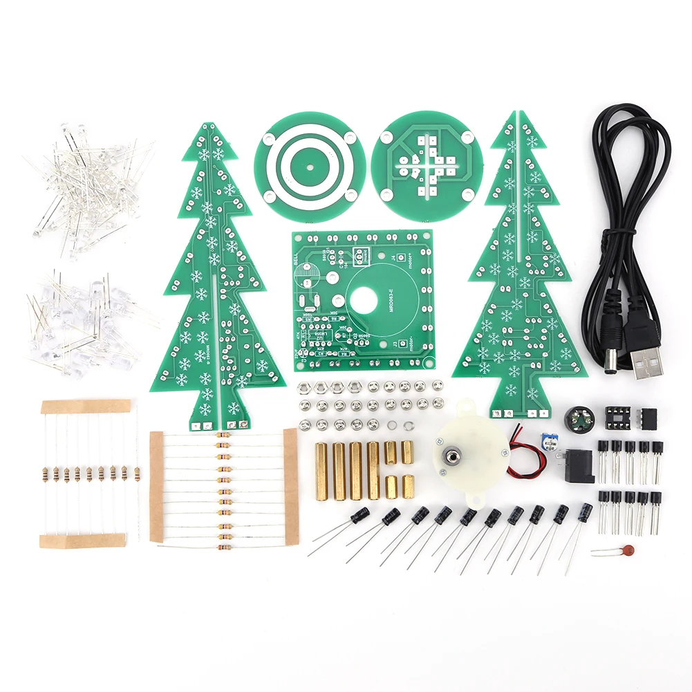 Soldering Practice Kit Easy Installation Electronic Exercise Kit 37 LED Lights Musical Christmas Tree Decor Best Gifts for Party