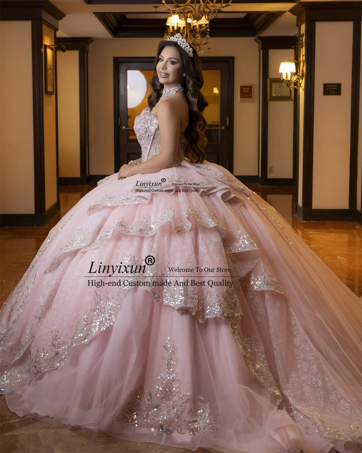 Vestidos de Quinceañera Estilo Mexicano con Lentejuelas y Apliques de Encaje, Personalizados, con Capas y Volantes, Vestido de 15 Años para Cumpleaños o Fiesta de Quince Años