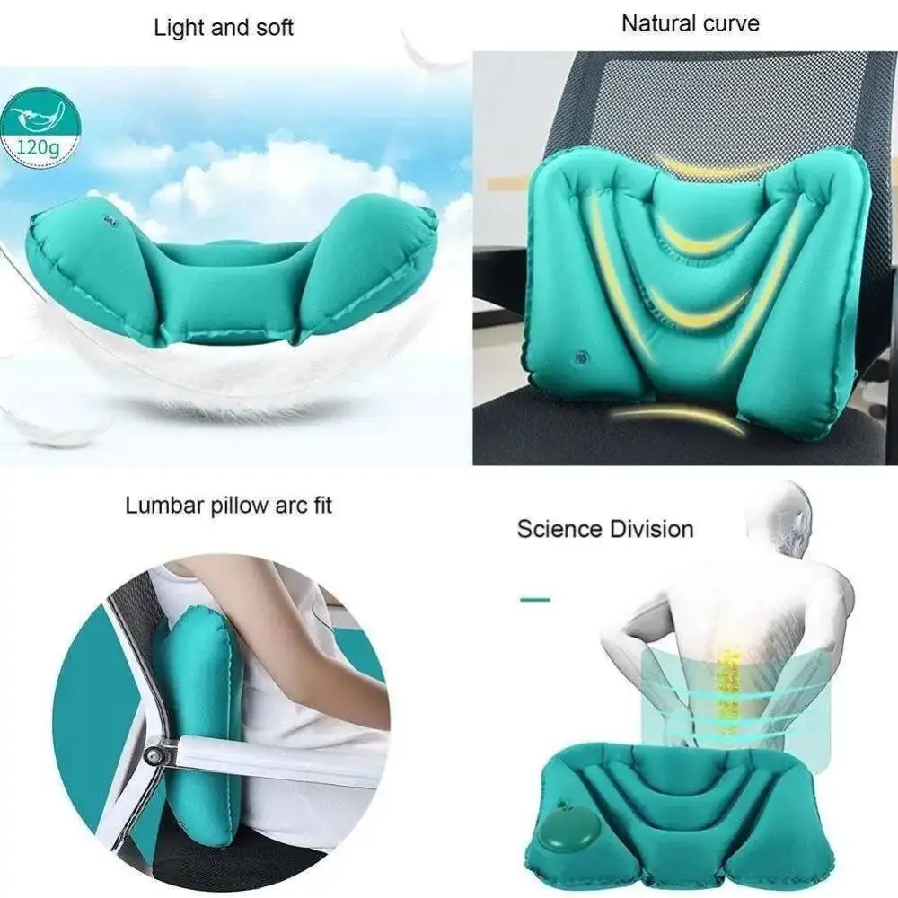 Waist Protection Inflatable Lumbar Pillow Inflatable Ultralight Chair Waist Cushion Comfortable Seat Pads for Home Office Car
