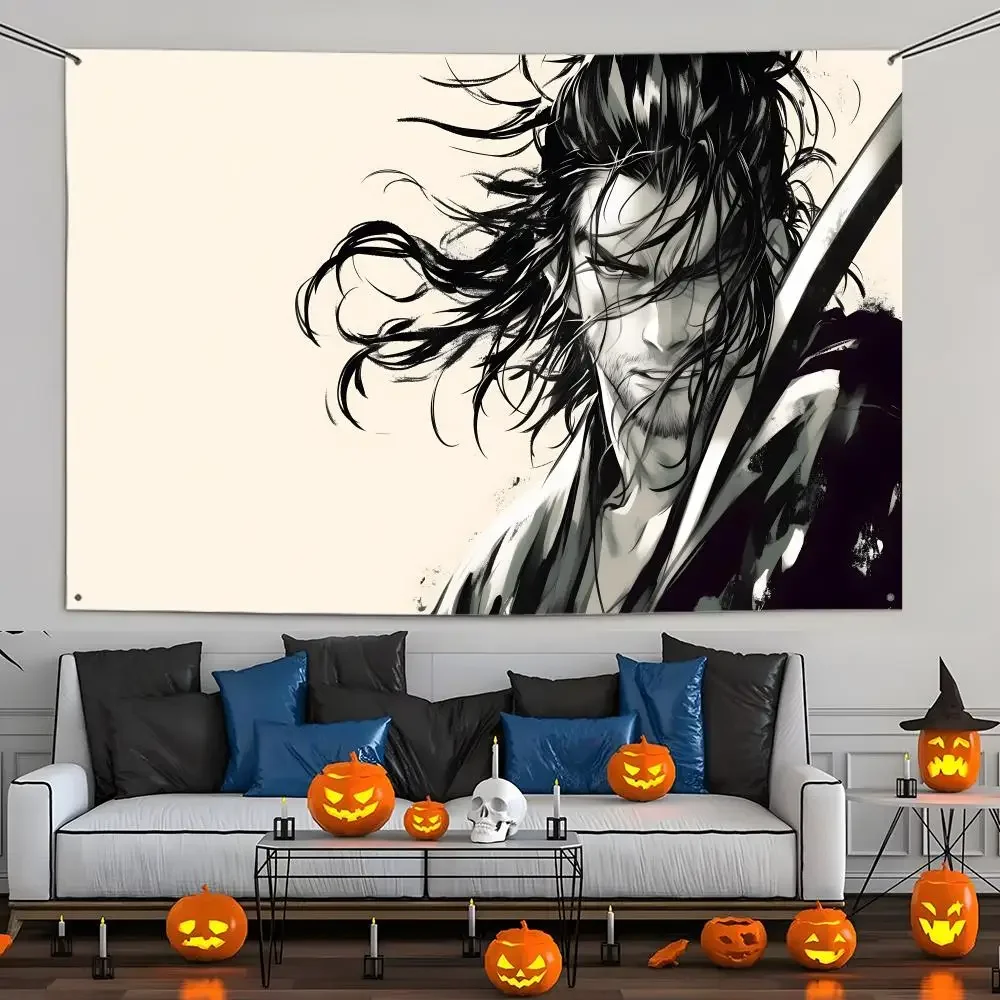 Miyamoto V-Vagabond M-Musashi Flags Wall Hanging Tapestry Outdoor Decorative flag Background Blanket