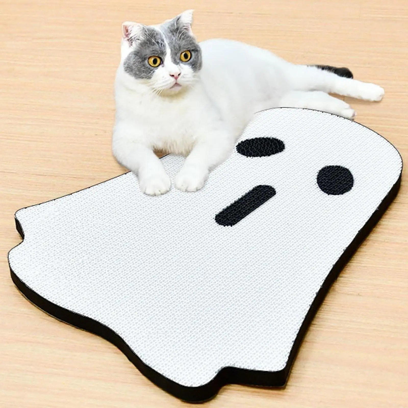 Halloweencat Cat Scratching Mat, Self-Adhesive Corrugated Paper Sleeping Mat,