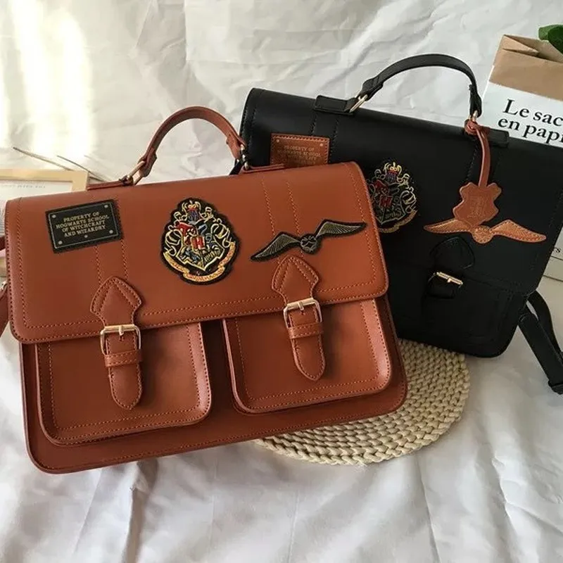 MINISO Harry Potter Inspired 32x24x8cm Anime Bag, Hogwarts House Crossbody Tote, British Style Messenger/Cambridge Bag