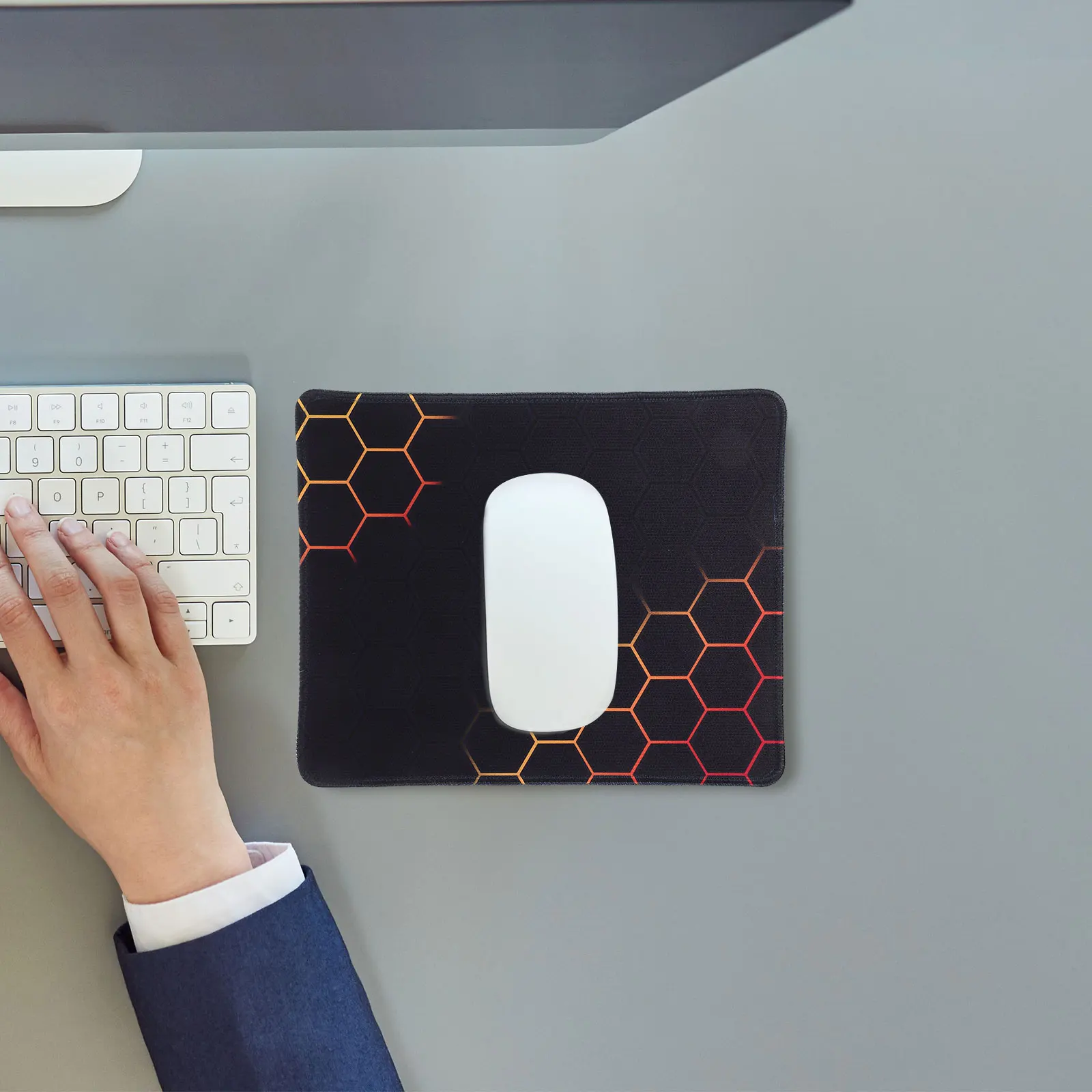 

4Pcs Portable Rubber Mouse Pad AntiSkid Surface For Travel Office Desktop Computer Mat