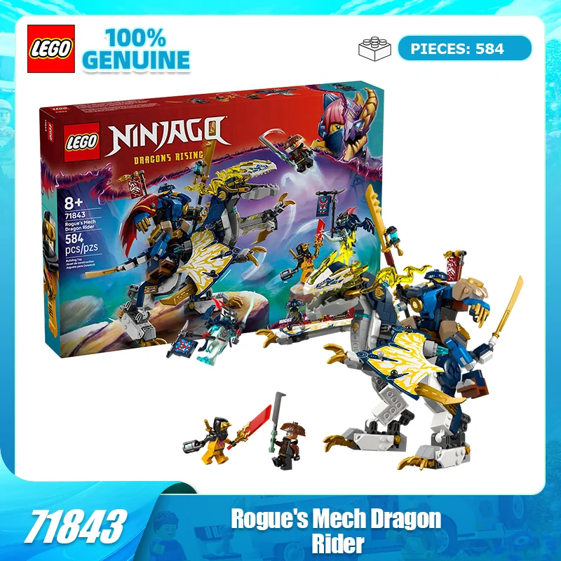 

Конструктор LEGO Phantom Ninja 71843, драконий конь Блэкаут Хиро, детская игрушка для мальчиков, подарок