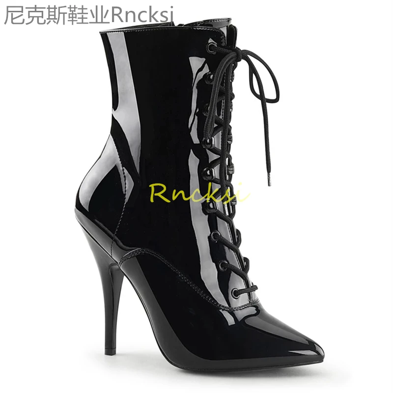 

12cm Sleeve boots women's low-tube winter boots super high-heeled boots fashion stiletto boots