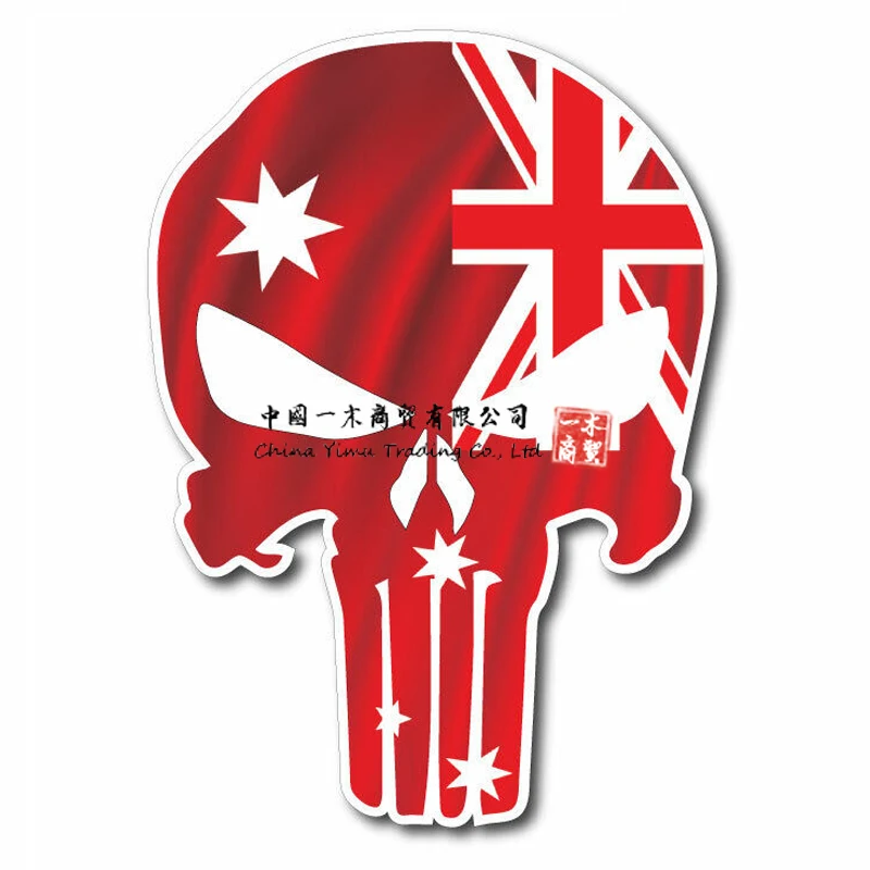 Punisher Skull red ensign skull sticker car sticker bumper sticker skate