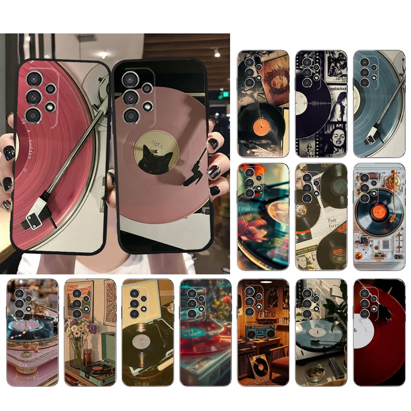 

Phone Case For Samsung A17 A55 A16 A56 A35 A15 A53 A54 A33 A34 A25 A05S A52 A52S A07 A26 A06 Vinyl record player