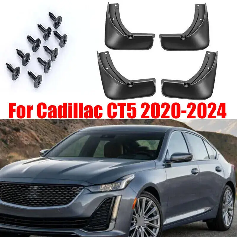 

For Cadillac CT5 2020-2024 Black Mud Flaps Splash Guards Fender Mudguards 4X