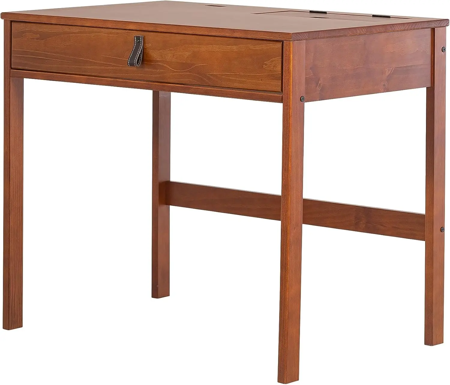 Bali 35” Desk – Modern Sturdy Home Office Solid Wood Desk with Drawer and Compartment - Solid Pine Wood