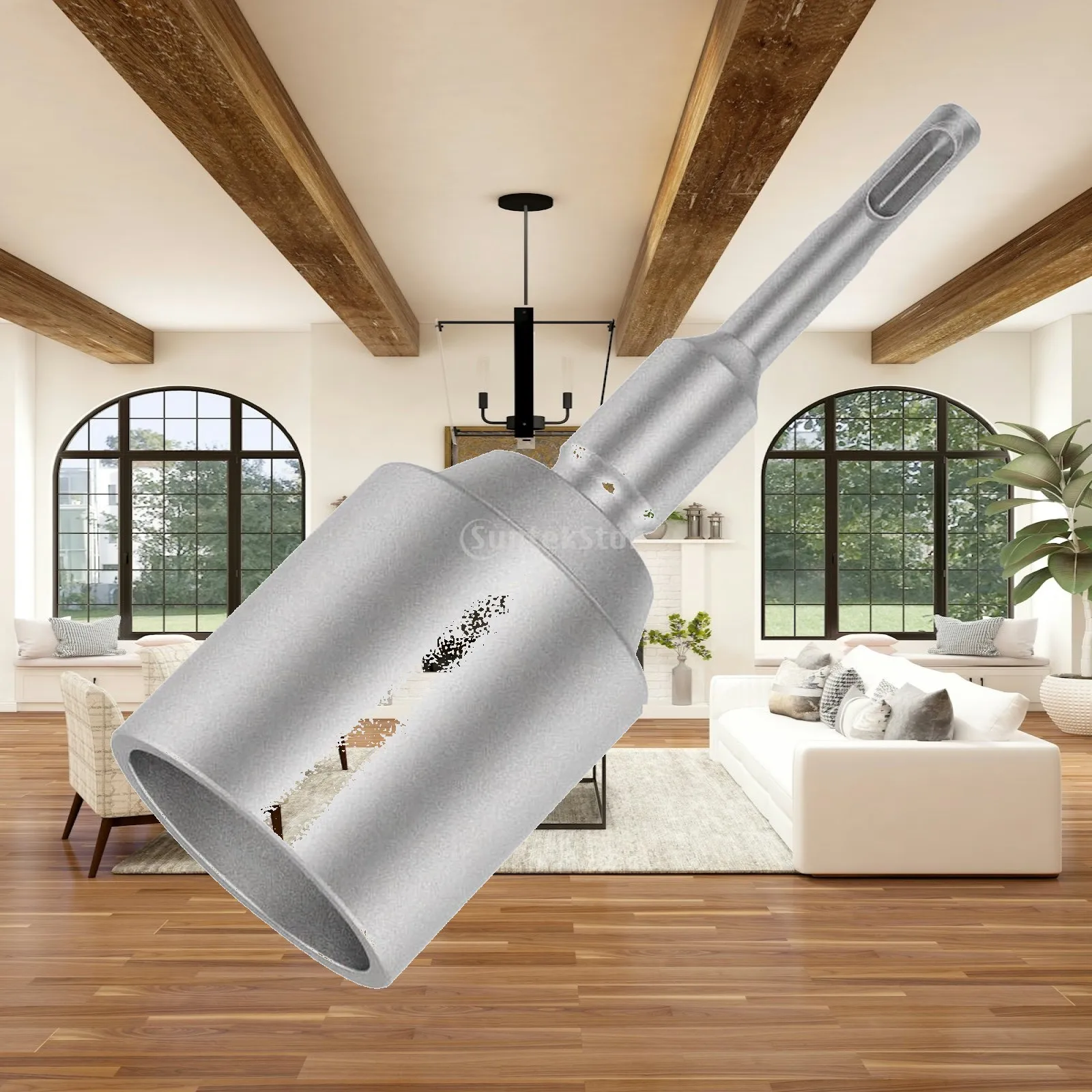 Rotary Hammer Ground Rod Driver for SDS Max Shank Carbon Steel Heavy Duty Earth Rod Installation Tool