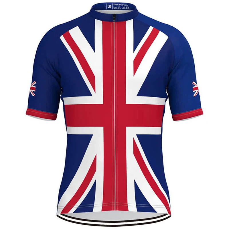 2022 Short Sleeve UK Jersey Cycling Moto Downhill Jacket MTB Wear Bike Top Fit Shirt For Outwear Clothes Road Britain Men Sport