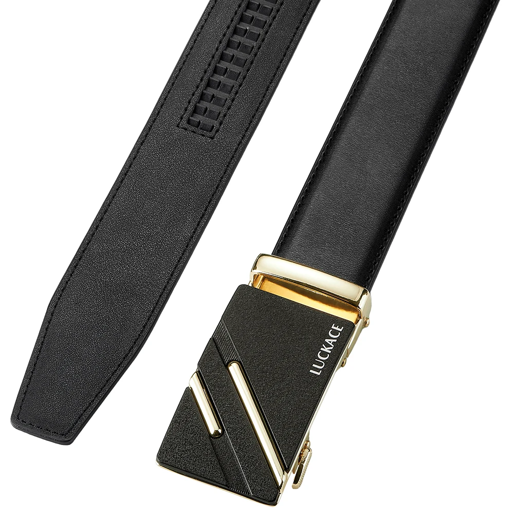 LUCKACE Brand Genuine Leather Belt for Men Golf Quality Male Men Accessories Male Belt with Original Package