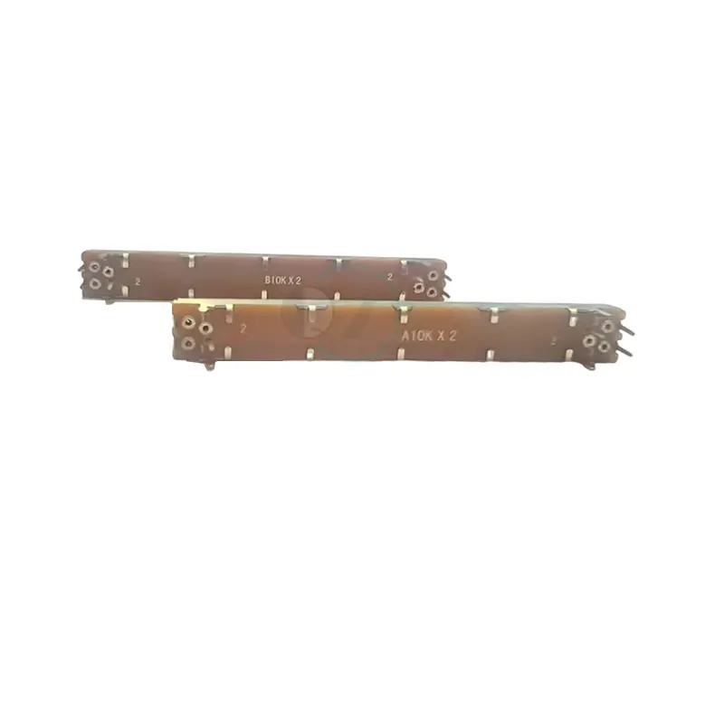 10 peças 75mm potenciômetro de corrediça reta dupla a10kx2 b10kx2 cabo fader de canal duplo comprimento 15mm a10k b10k curso 60mm