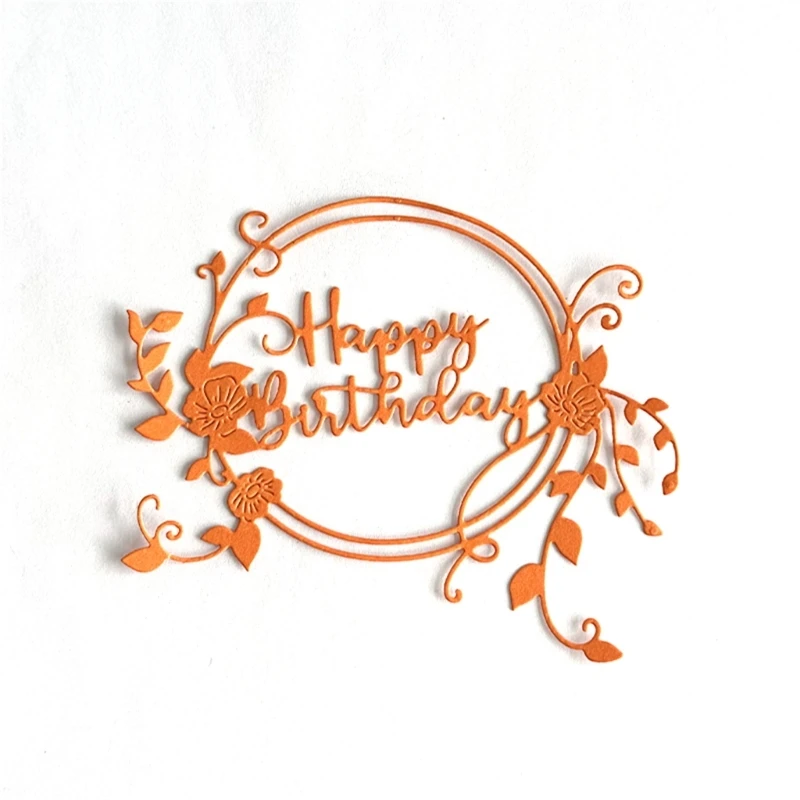 

Wreath Metal Die Cuts Embossing Stencils Molds Happy Birthday Cutting Dies for Photo Journal Scrapbooking Decorations
