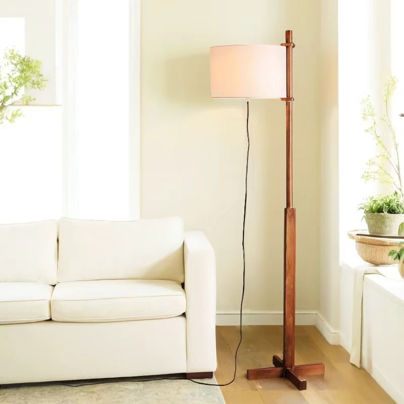 

Retro Chinese modern minimalist living room wabi-**** wind floor lamp Internet celebrity solid wood designer homestay vertical b
