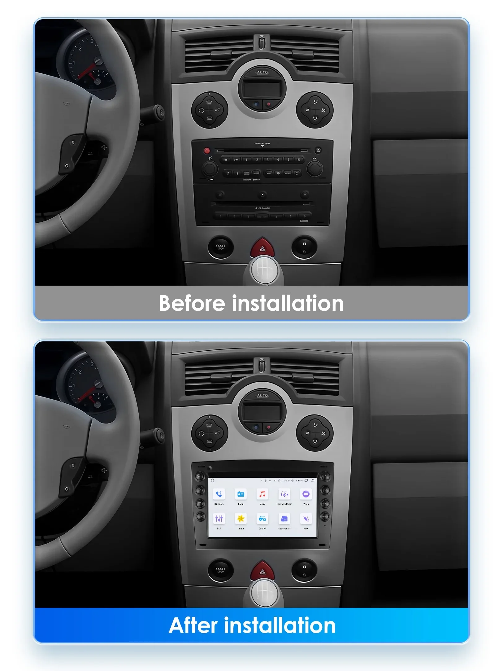 2din Android Auto Radio Voor Renault Megane 2 2002-2009 Auto Multimedia Video Speler Navigatie Stereo Gps Carplay Octa Core 7862 - afbeelding 2