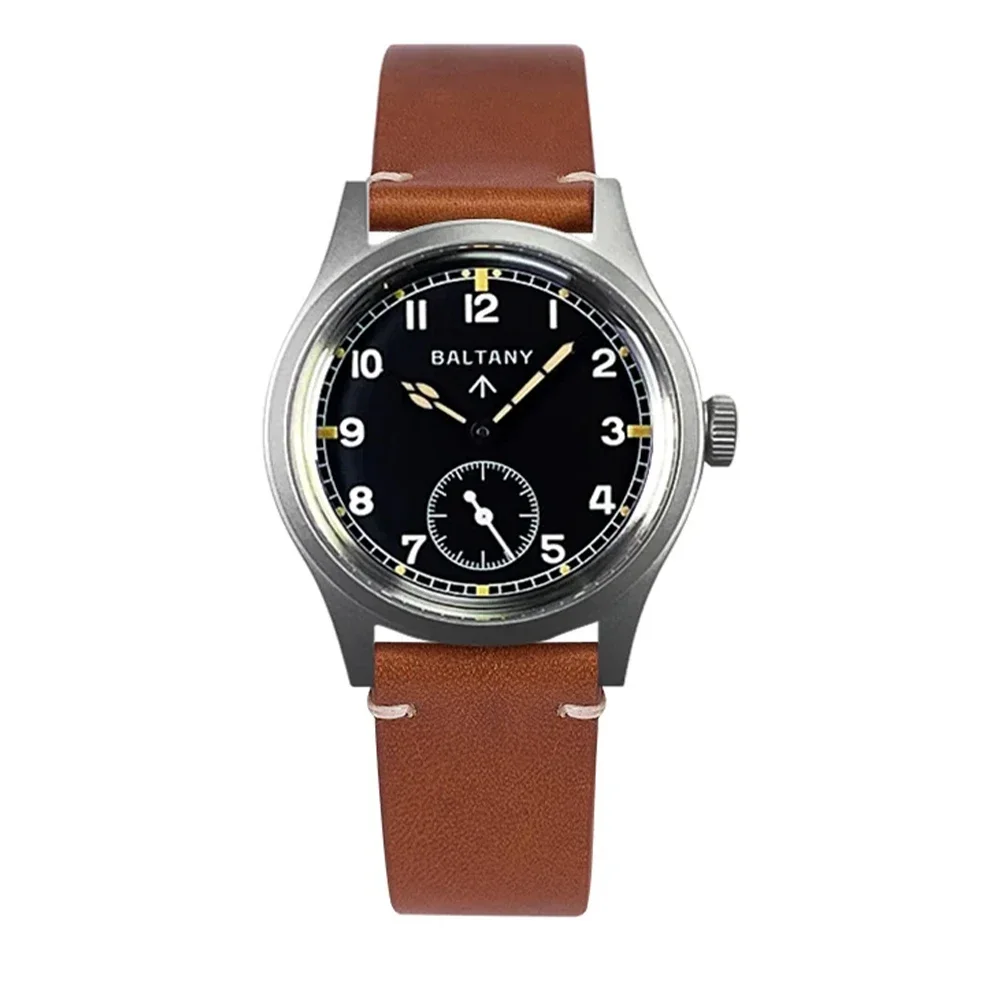 Baltany Watch S2025 36mm Luminous Classic Subsecond Hand 10ATM Leather ST1701 Mechanical D12 Retro Military Retro Wristwatch