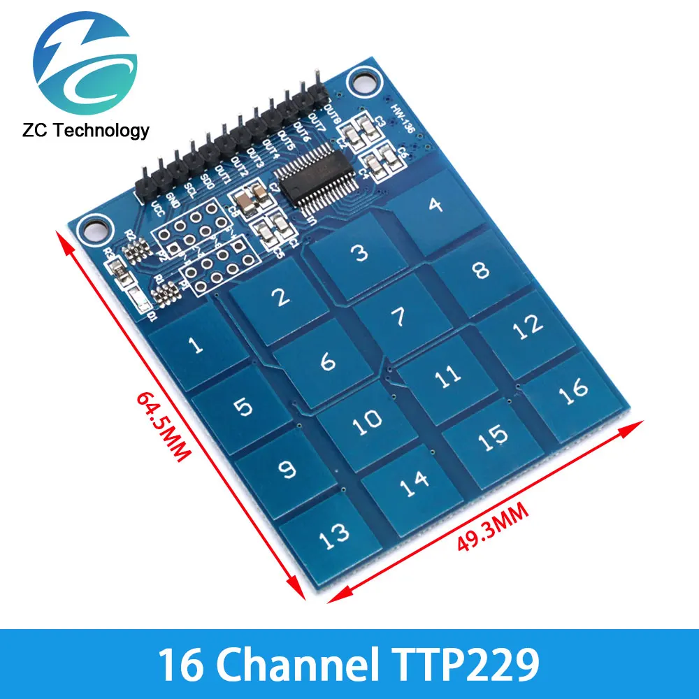 TTP224 \\TTP226 \\TTP229 Jog Digital Touch Switch Sensor 1/4/8/16 Channel Touch Key Capacitive Module