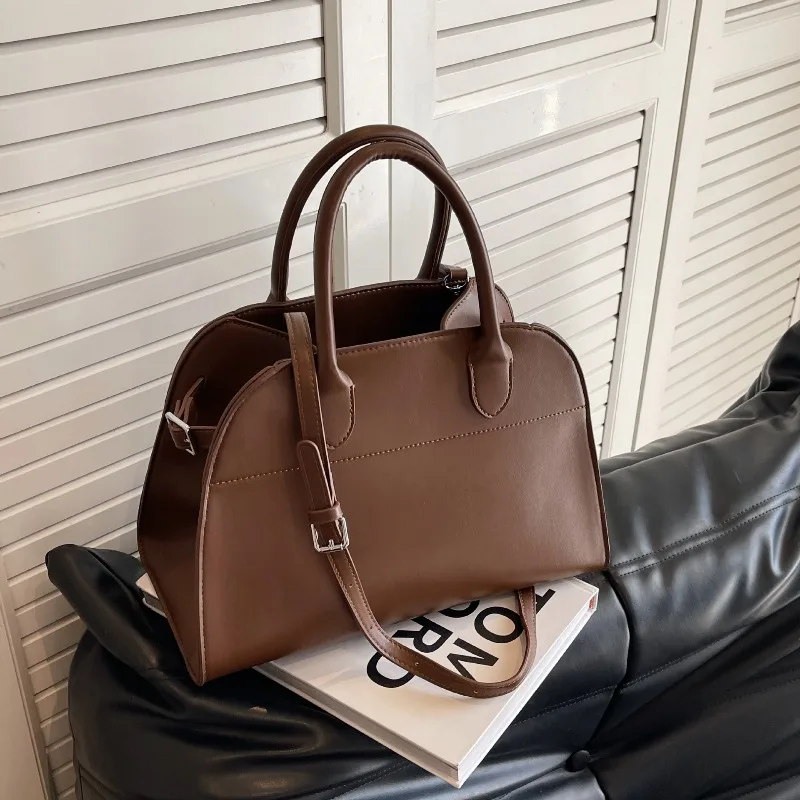 Vintage-Handtasche mit großem Fassungsvermögen, Nischen-Umhängetasche für Pendler, einfarbige, modische, vielseitige Umhängetaschen