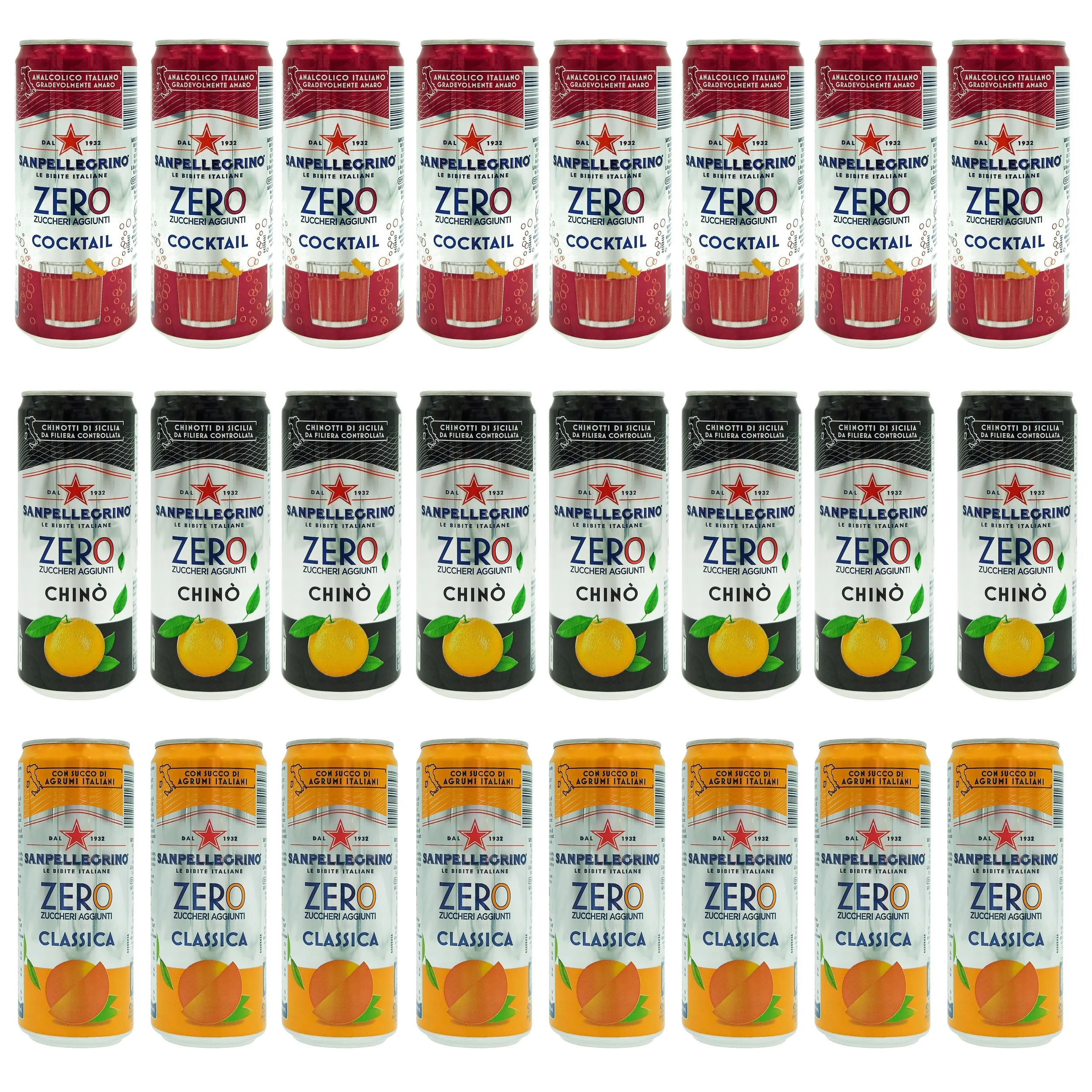 Napój SAN PELLEGRINO Chino Aranciata Cocktail Zero kcal mix 24x 300 ml