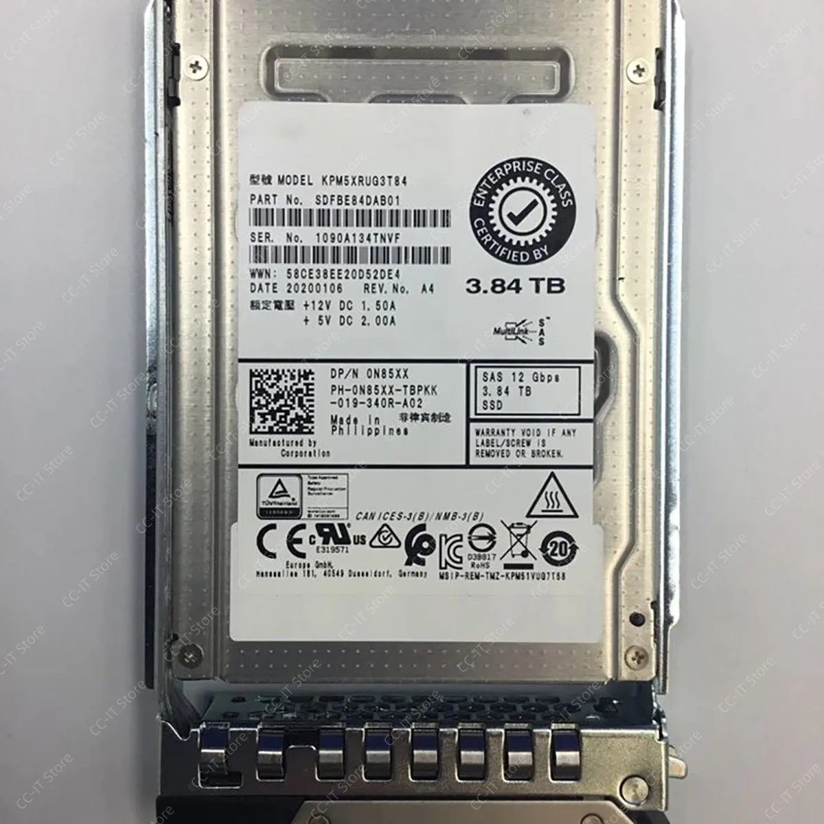 3.84TB SAS 12Gbps 2.5'' Enterprise SSD 0N85XX KPM5XRUG3T84 SDFBE84DAB01 For ME4024 Storage Solid State Drive