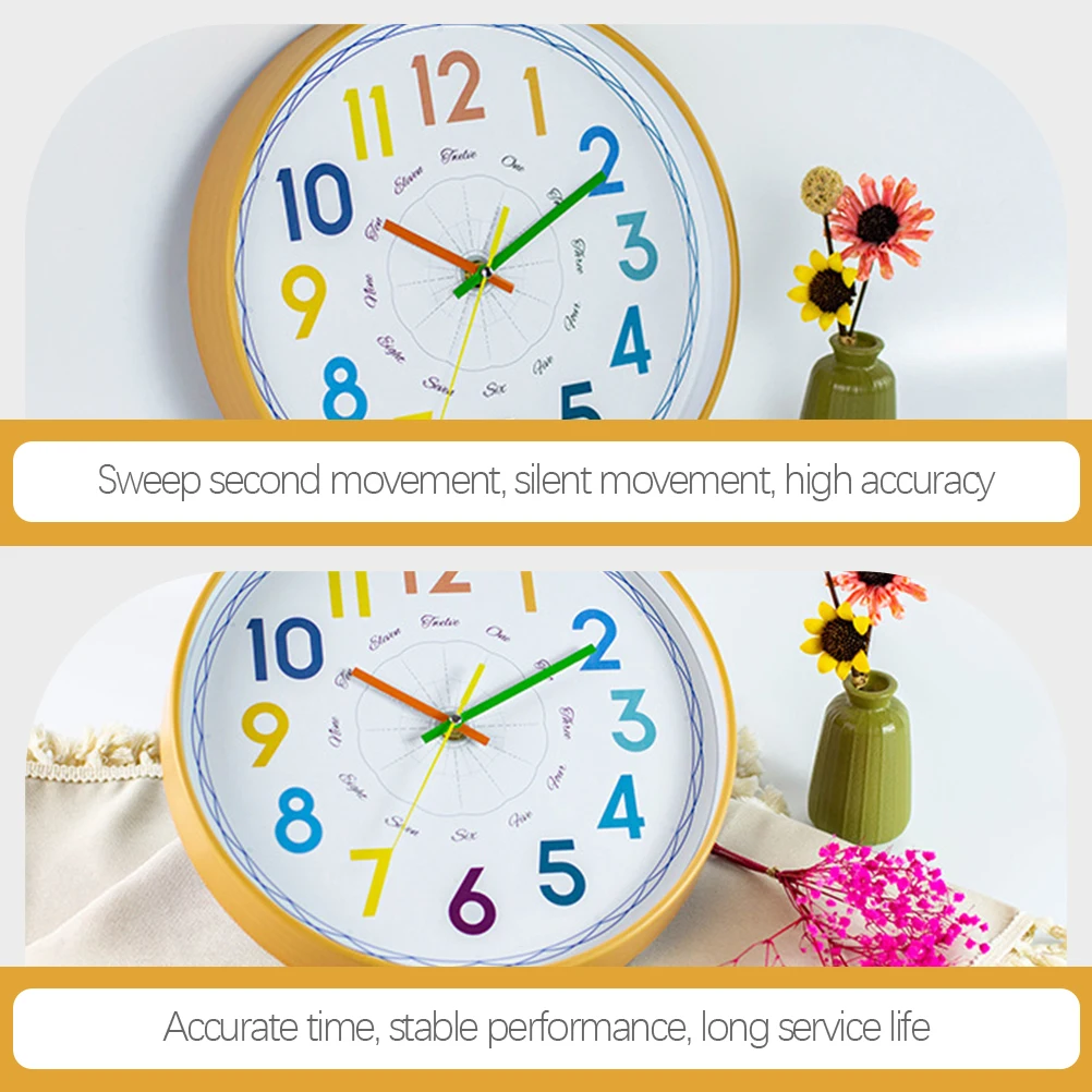 

Cute Large Cartoon Wall For Kids Room Living Room Bedroom Silent Non Ticking Decorative Wear-Resistant Wall Hanging Clock