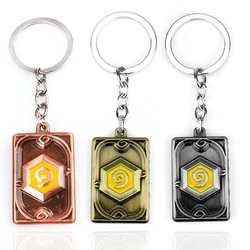 Hearthstone Heroes of Warcraft 키 체인, 하트 스톤 카드 데크 키 펜던트 키 체인, 남녀공용 키링 쥬얼리