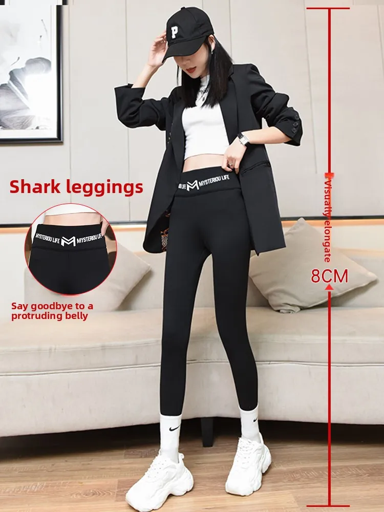 Calça feminina forrada de yoga, cintura alta, controle de barriga, levantamento de bunda, ajuste justo, camada base, outono inverno