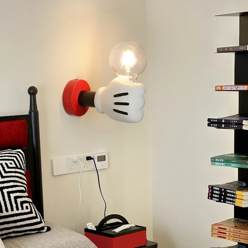 Children's Room Wall Lamps Cute Handheld Arm Light Cartoon Creative Warm Baby Room Nursery Boy Girl Bedroom Bedside Wall Lights