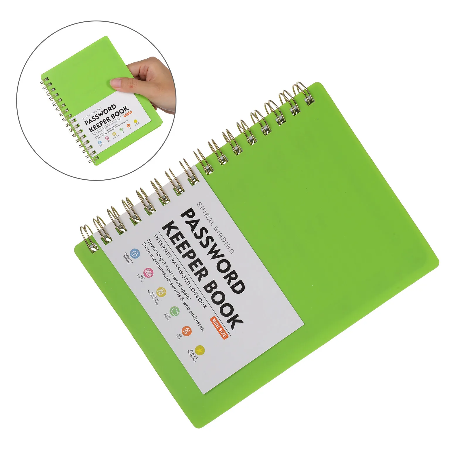 

A6 Spiral Password Notebook with Alphabet Tabs Mini Password Keeper Book for Seniors Address and Website Logins Internet Account