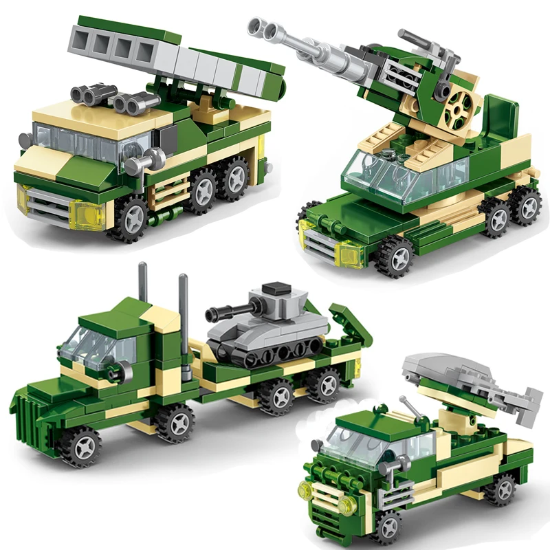 Main Battle Tank loading vehicle Building Blocks Military Iron Empire Panther Heavy Soldier Model Bricks Army Toys for Children