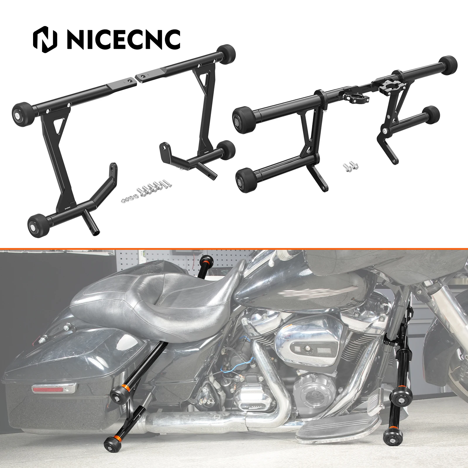 Motorcycle Engine Guard/Saddlebag Crash Bar for Harley Road Glide FLTRX 2015-2025 Road Glide Special CVO/Road Glide/ST/Limited