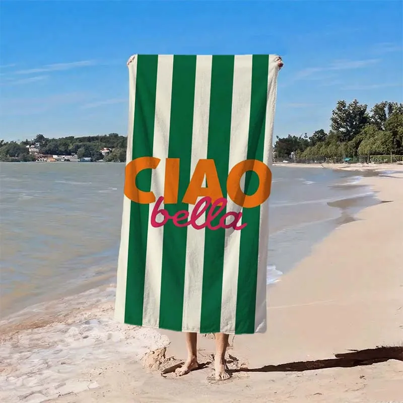 1pc CIAO Bella Printed Beach Towel- Lightweight and Absorbent, Suitable for Swimming, Gym, Yoga- an Ideal Travel