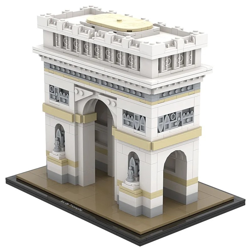 MOC French Arc de Triomphe Model Building Blocks City Street Scene Attractions Building Assembled Brick Toys Creative Kid Gift