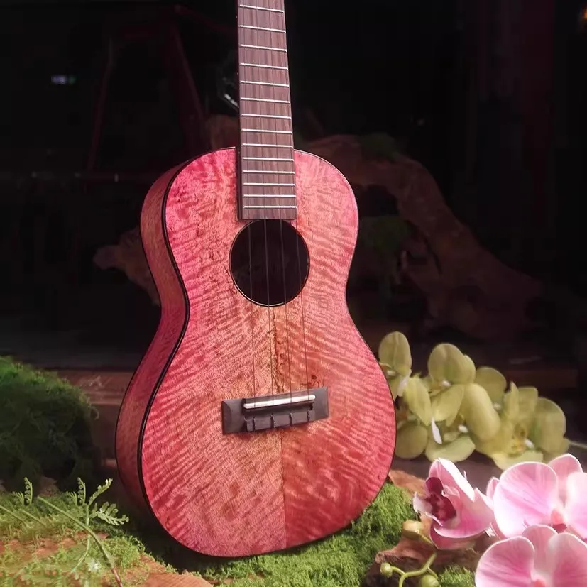 

Разинья 26-дюймовая гавайская гитара с изображением кошки, дерево манго, ручная работа, ограниченная серия