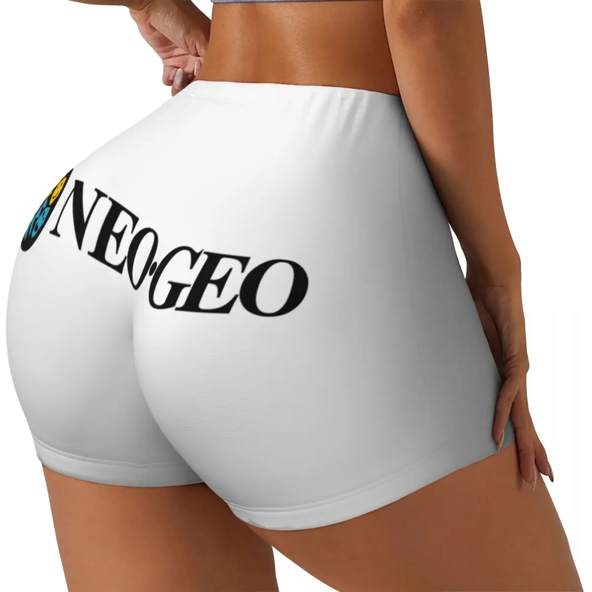 Custom Neo Geo Logo Workout Biker Running Shorts Women's Neogeo Arcade Gym Yoga Shorts