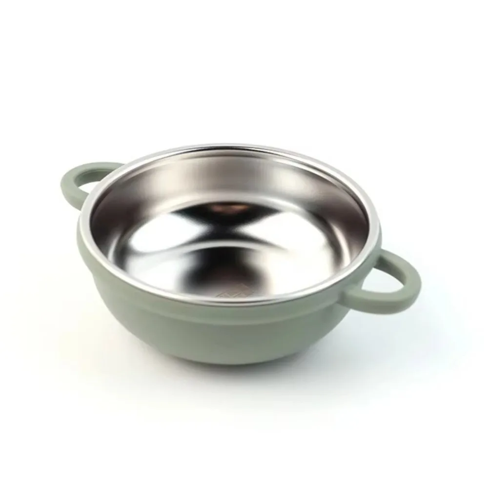

304 Stainless Steel Baby Feeding Bowl Silicone Suction Base Heat Resistant Kids Tableware Easy to Clean Divided Design
