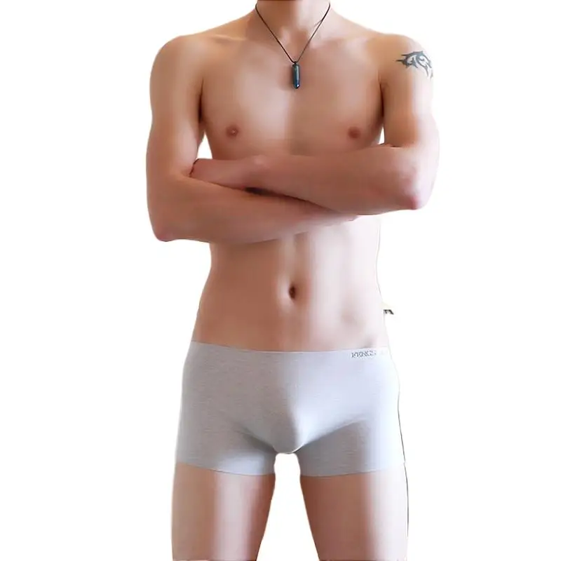 

Прозрачные бесшовные трусики из модала с низкой посадкой, U-образная выпуклая сумка, нижнее белье, мужские шорты-боксеры, дышащие