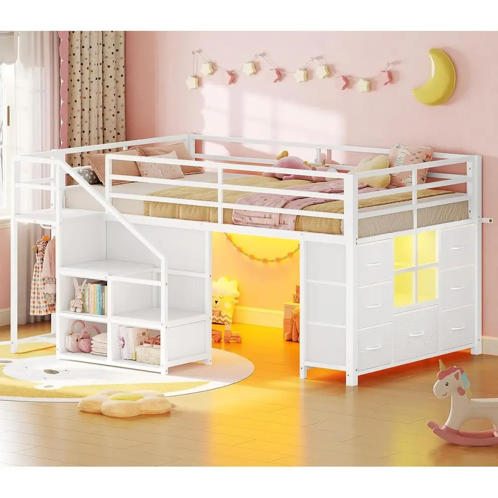 Low Loft Bed With S…
