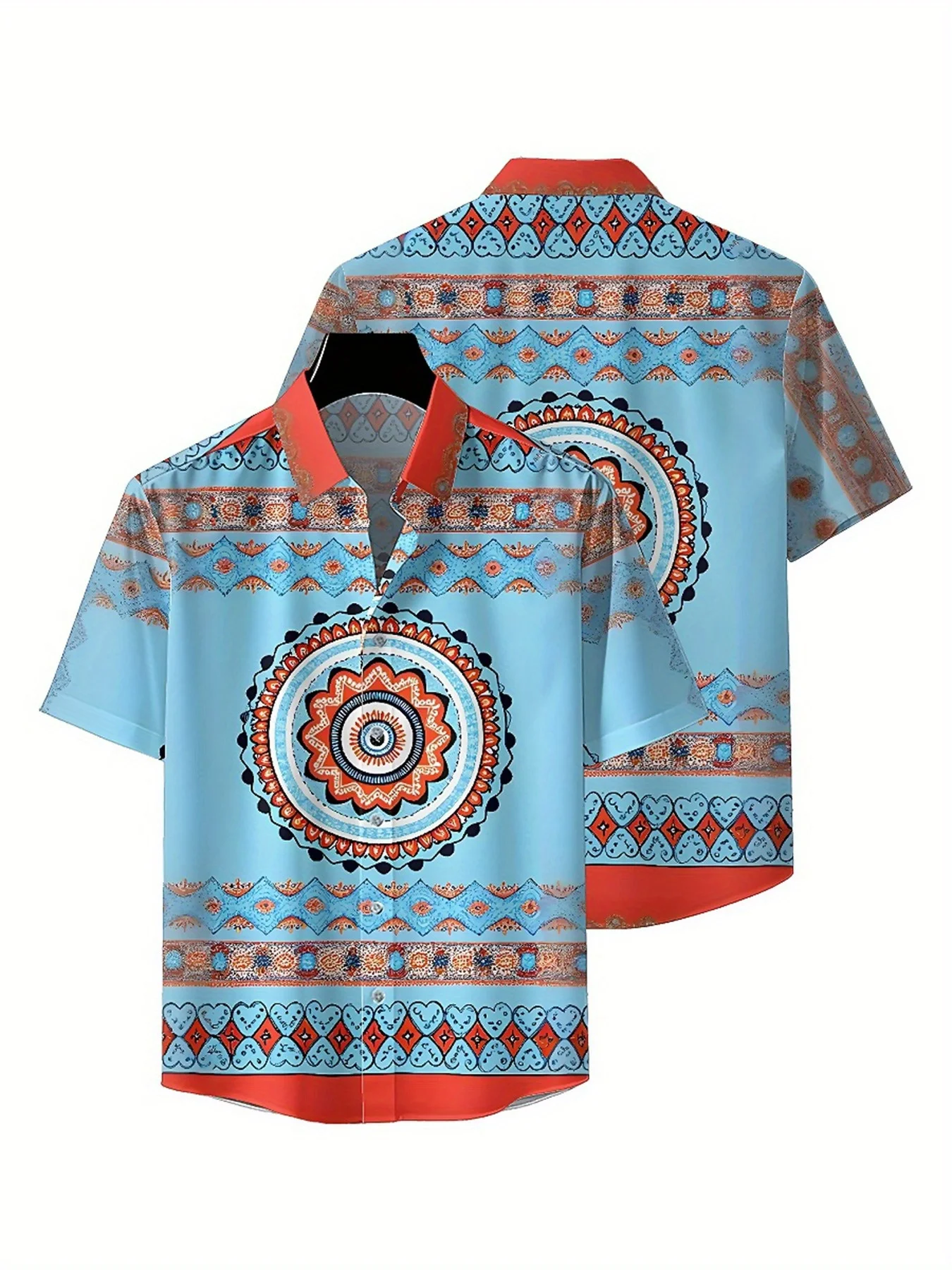 Мужские гавайские рубашки больших размеров с геометрическим узором, рубашки на пуговицах, повседневная одежда унисекс, летние топы