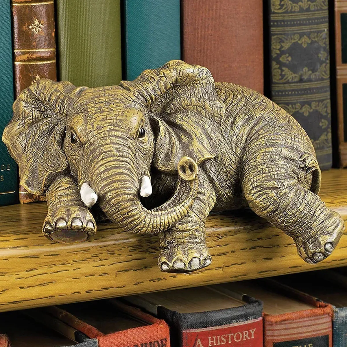 

‌Elephant Bookend Set‌ - Artistic Home Decor for Living Room & Study
