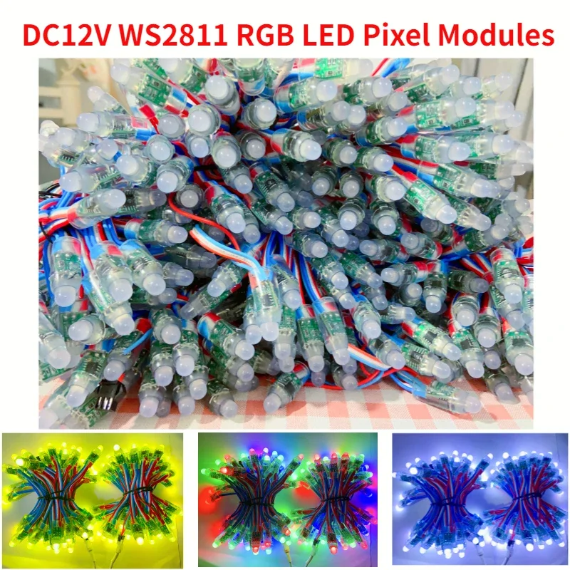 

Fast Shipping 5000pcs DC12V 12mm WS2811 IC RGB LED Modules String Waterproof Digital Full Color LED Pixels Lights For Decoration