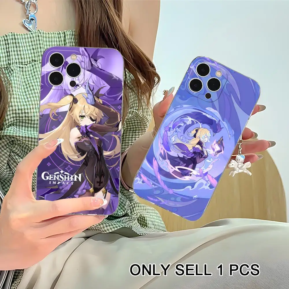 

Game GI Fischl Phone Case for iPhone 17 16 15 14 13 12 11 X XR XS Air Pro Max Plus Mini Soft TPU Clear Cover