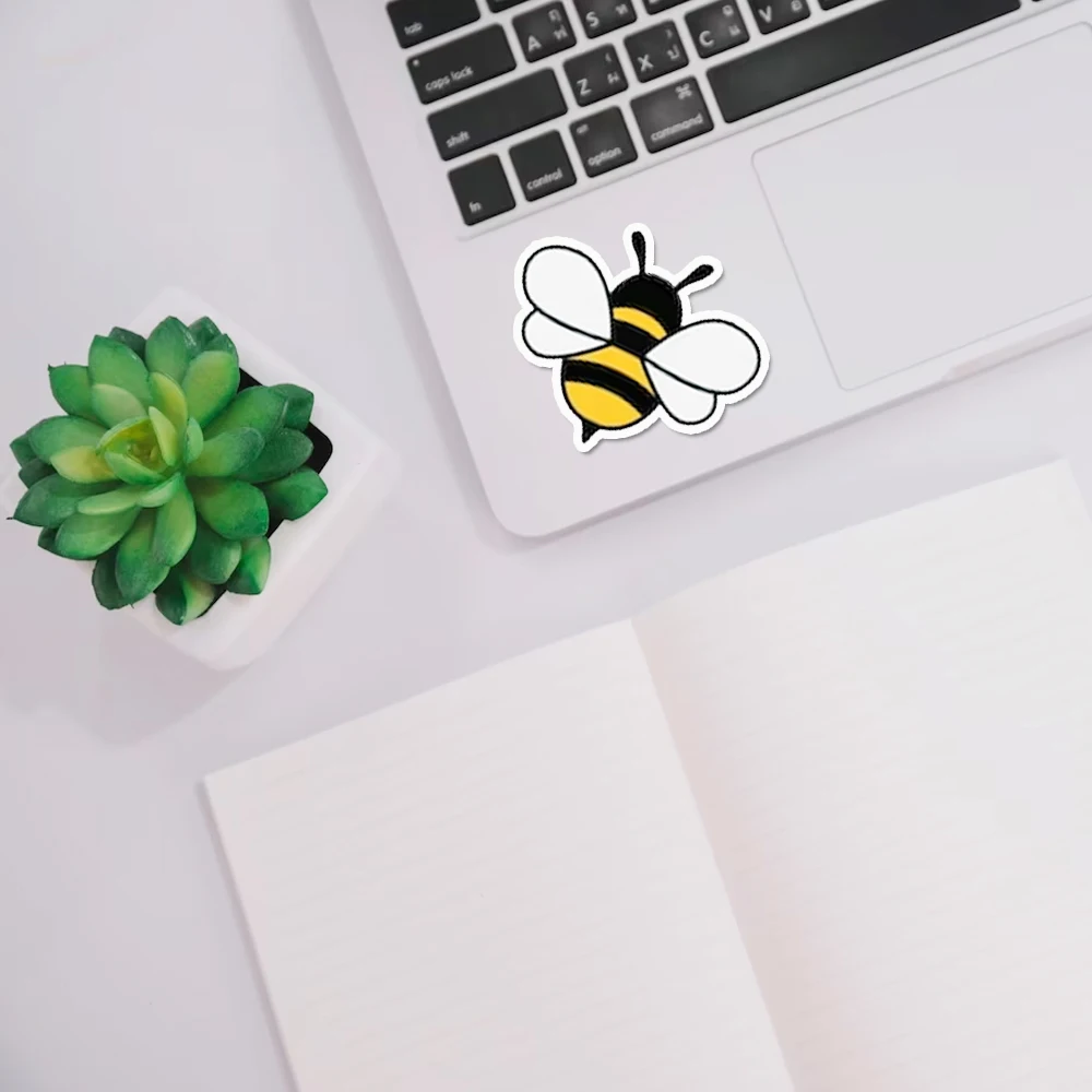 10/30/50PCS Cute Bee Stickers 2Inch Width for Laptop, Phone Case, Planner, Journal, Notebook, Water Bottle, Bee Lover Gift