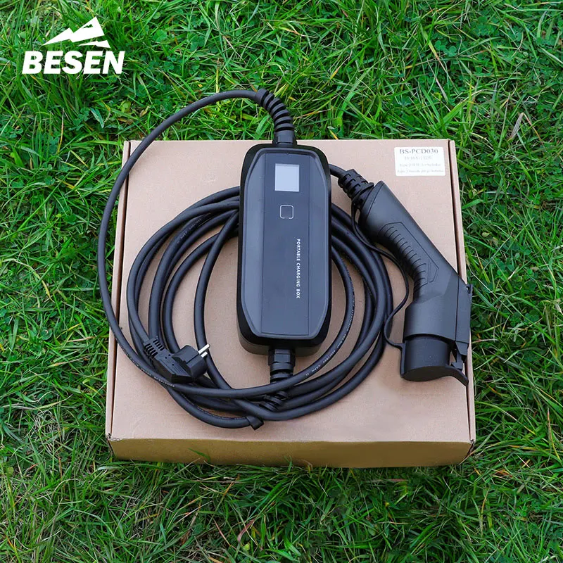 Кабель для зарядки электромобиля уровня 2, 10/16 А, регулируемый ток Schuko Type 1, SAE J1772, состояние зарядного устройства для электромобилей, новый